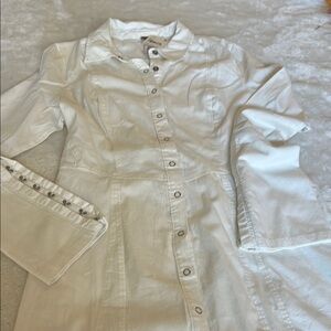 Free People White Button-Down Dress